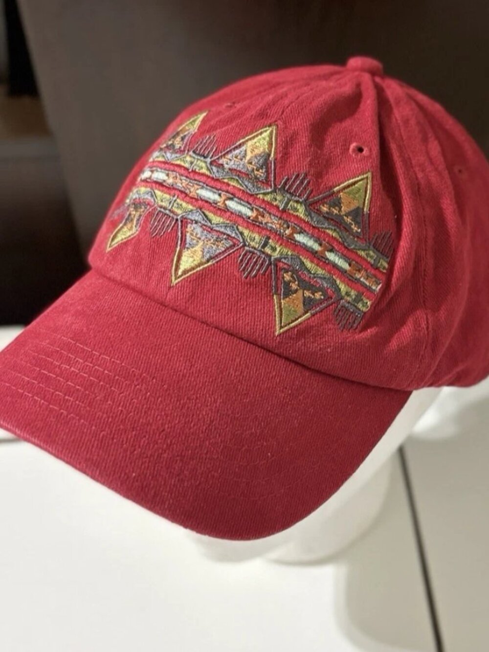 Pendleton 6 Panel Hat Cap Strap Back Burgundy Red Southwestern Aztec OS Unisex